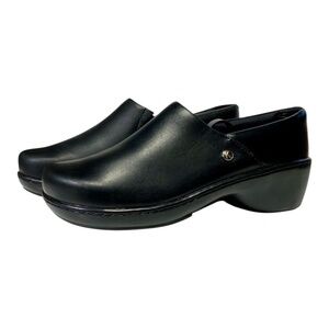 Klogs Naples Women’s Clogs Size 8.5 Black Leather Slip Resistant Closed Back